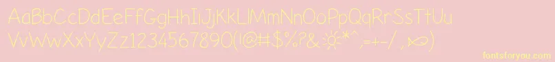 LifesABeachThin Font – Yellow Fonts on Pink Background