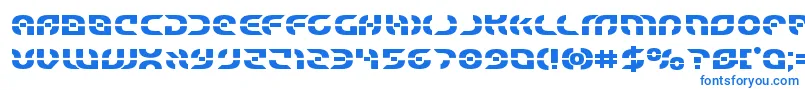 フォントStarfighterbold – 白い背景に青い文字