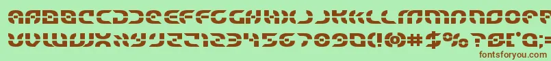 フォントStarfighterbold – 緑の背景に茶色のフォント