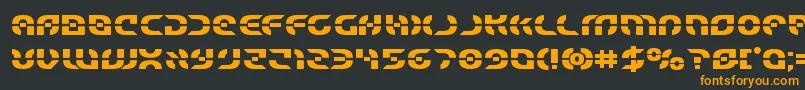 フォントStarfighterbold – 黒い背景にオレンジの文字