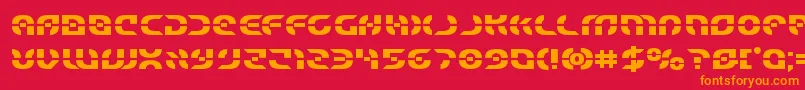 フォントStarfighterbold – 赤い背景にオレンジの文字