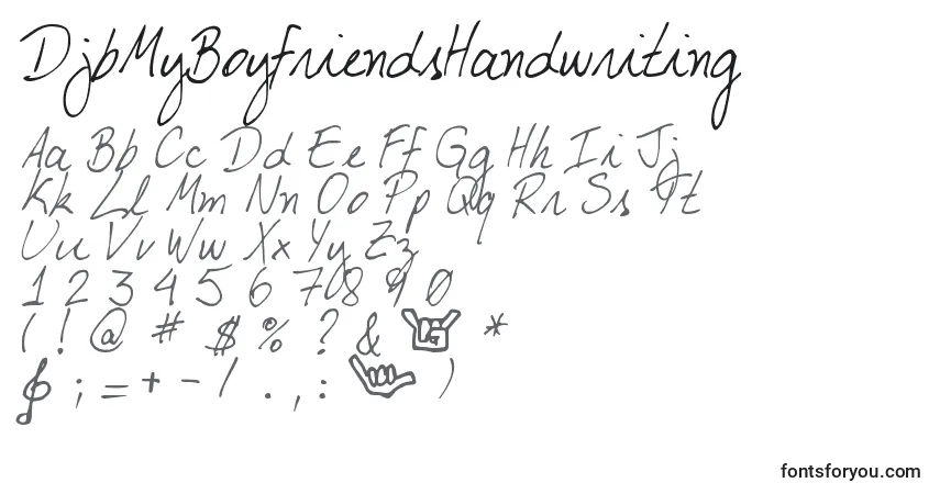 Czcionka DjbMyBoyfriendsHandwriting – alfabet, cyfry, specjalne znaki