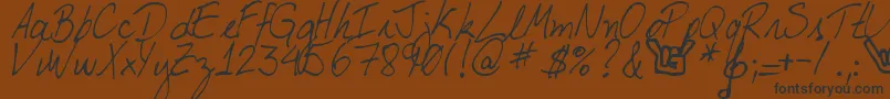 DjbMyBoyfriendsHandwriting Font – Black Fonts on Brown Background