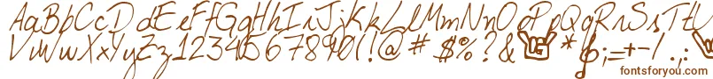 DjbMyBoyfriendsHandwriting Font – Brown Fonts on White Background