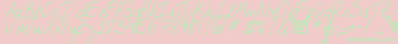 DjbMyBoyfriendsHandwriting Font – Green Fonts on Pink Background