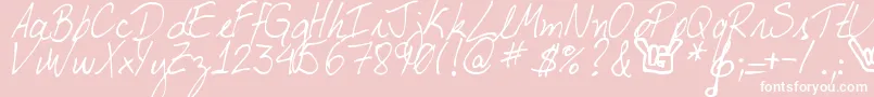 DjbMyBoyfriendsHandwriting Font – White Fonts on Pink Background