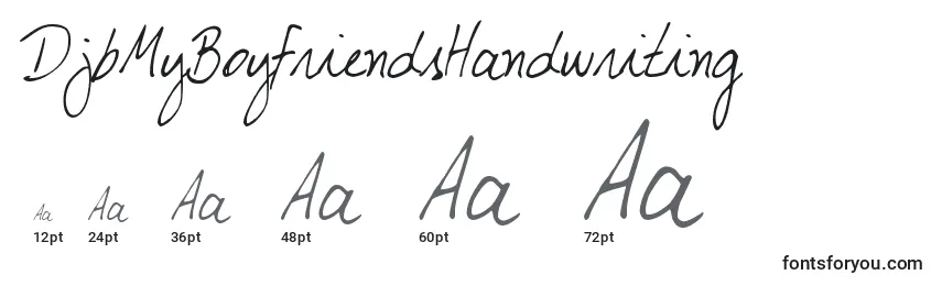 DjbMyBoyfriendsHandwriting Font Sizes
