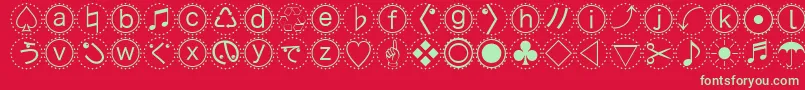 Mbats Font – Green Fonts on Red Background