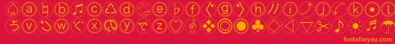 Mbats Font – Orange Fonts on Red Background