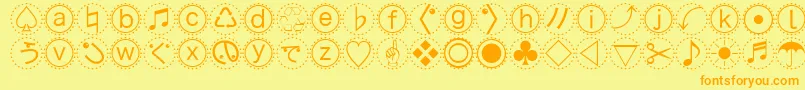 Mbats Font – Orange Fonts on Yellow Background