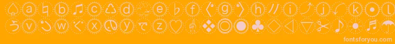 Mbats Font – Pink Fonts on Orange Background