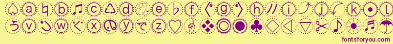 Mbats Font – Purple Fonts on Yellow Background