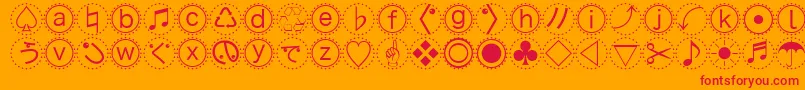 Mbats Font – Red Fonts on Orange Background