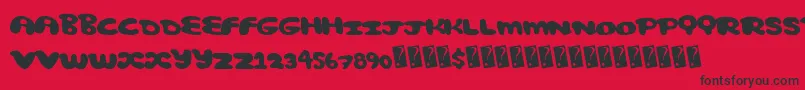 Comicbubble Font – Black Fonts on Red Background