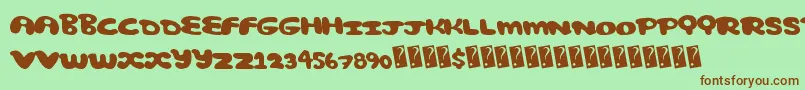 Comicbubble Font – Brown Fonts on Green Background