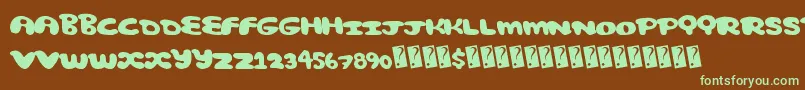 Comicbubble Font – Green Fonts on Brown Background