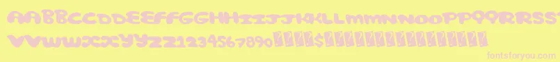Czcionka Comicbubble – różowe czcionki na żółtym tle
