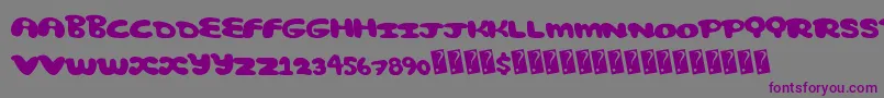 フォントComicbubble – 紫色のフォント、灰色の背景