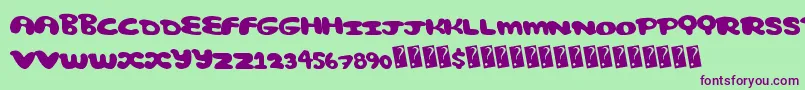 Czcionka Comicbubble – fioletowe czcionki na zielonym tle