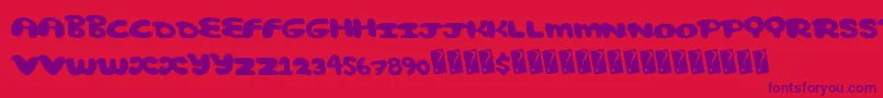 Comicbubble Font – Purple Fonts on Red Background