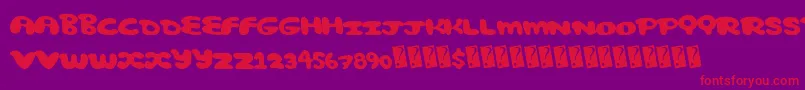 Comicbubble Font – Red Fonts on Purple Background