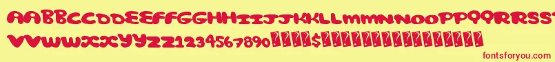 Comicbubble Font – Red Fonts on Yellow Background