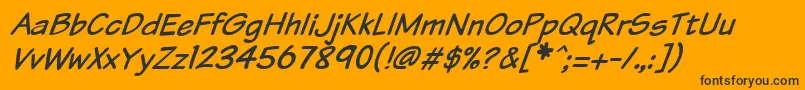 Vtcsundaykomixitalic Font – Black Fonts on Orange Background