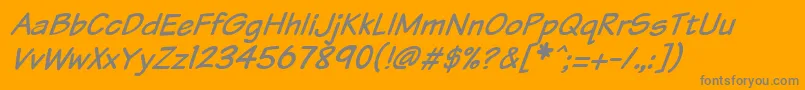 Vtcsundaykomixitalic Font – Gray Fonts on Orange Background