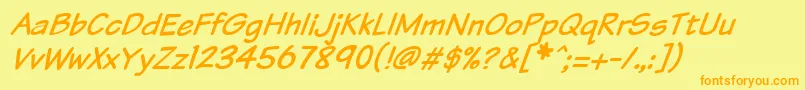 Vtcsundaykomixitalic Font – Orange Fonts on Yellow Background