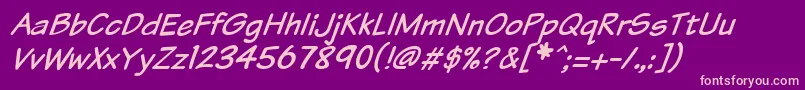 Vtcsundaykomixitalic Font – Pink Fonts on Purple Background