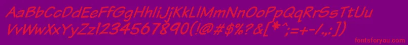 Vtcsundaykomixitalic Font – Red Fonts on Purple Background