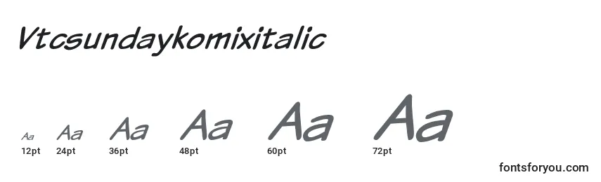Größen der Schriftart Vtcsundaykomixitalic
