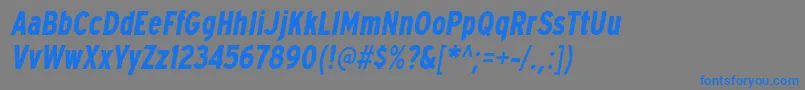 ExpresswaycdBolditalic Font – Blue Fonts on Gray Background
