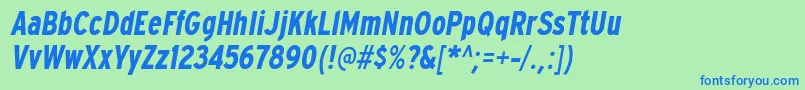 ExpresswaycdBolditalic Font – Blue Fonts on Green Background