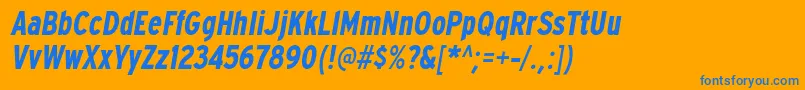 ExpresswaycdBolditalic Font – Blue Fonts on Orange Background
