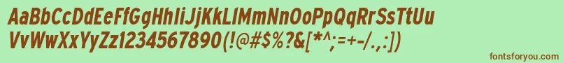 ExpresswaycdBolditalic Font – Brown Fonts on Green Background