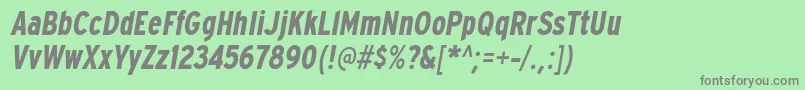 ExpresswaycdBolditalic Font – Gray Fonts on Green Background