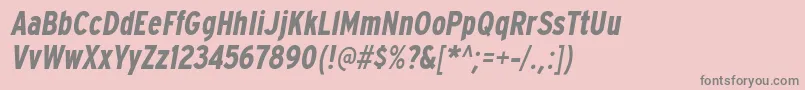ExpresswaycdBolditalic Font – Gray Fonts on Pink Background