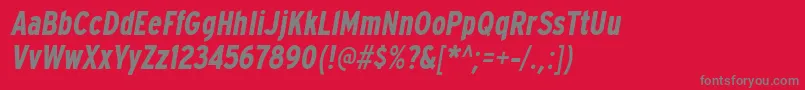 ExpresswaycdBolditalic Font – Gray Fonts on Red Background