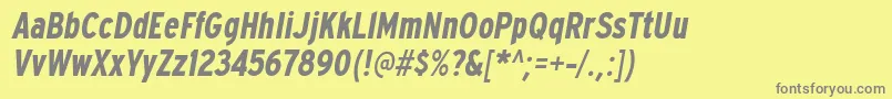ExpresswaycdBolditalic Font – Gray Fonts on Yellow Background