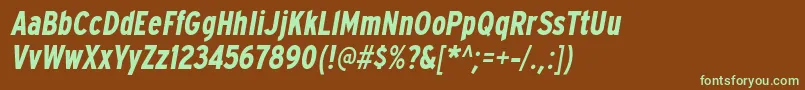 Шрифт ExpresswaycdBolditalic – зелёные шрифты на коричневом фоне