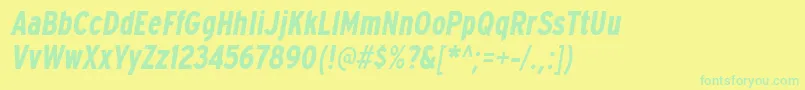 ExpresswaycdBolditalic Font – Green Fonts on Yellow Background