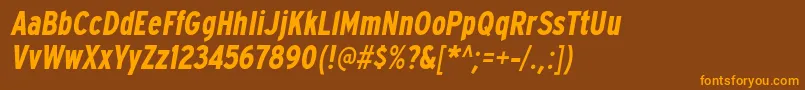 ExpresswaycdBolditalic Font – Orange Fonts on Brown Background