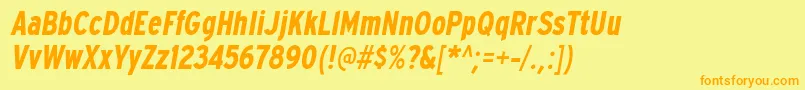 ExpresswaycdBolditalic Font – Orange Fonts on Yellow Background