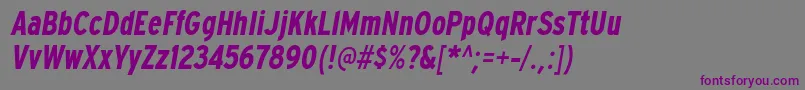 Шрифт ExpresswaycdBolditalic – фиолетовые шрифты на сером фоне