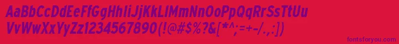 ExpresswaycdBolditalic Font – Purple Fonts on Red Background