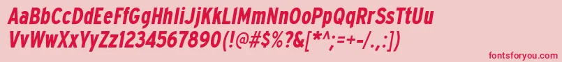 ExpresswaycdBolditalic Font – Red Fonts on Pink Background