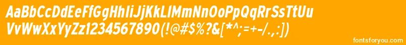 ExpresswaycdBolditalic Font – White Fonts on Orange Background