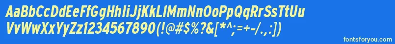 ExpresswaycdBolditalic Font – Yellow Fonts on Blue Background