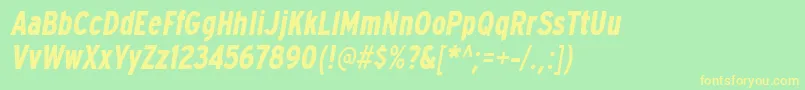 ExpresswaycdBolditalic Font – Yellow Fonts on Green Background